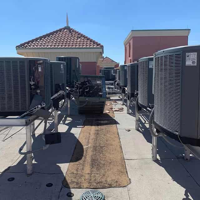 Commercial Rooftop AC Condenser Repair: 1 of 2.