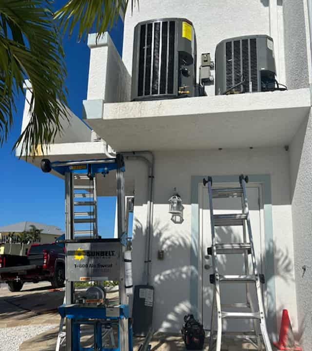 Two unit heat pump installation for small commercial office.